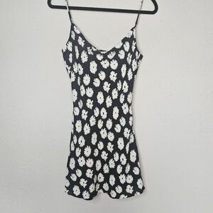 Cotton Candy LA Mini Black‎ White Floral Flower Dress Adjustable Straps Size M